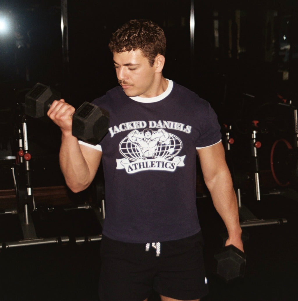 Navy/White Cropped Ringer T-Shirt