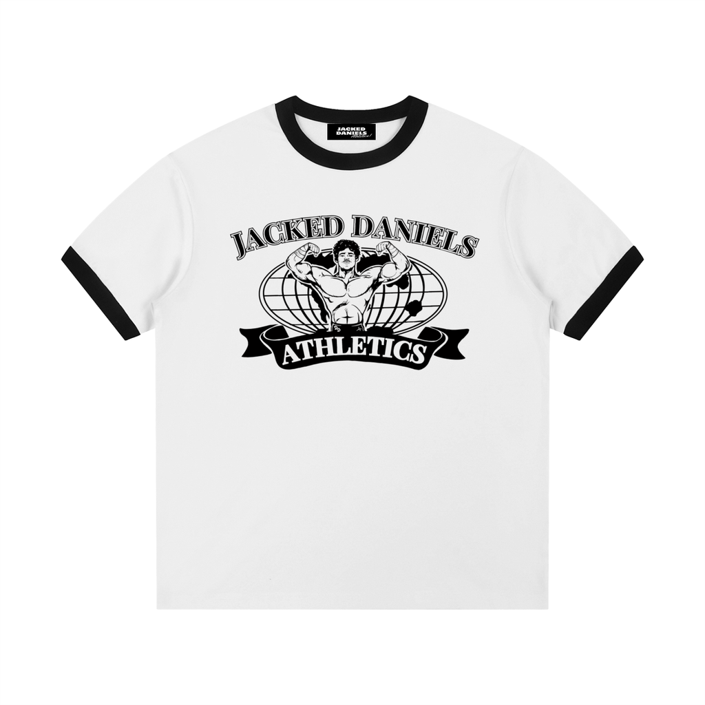 White/Black Cropped Ringer T-Shirt