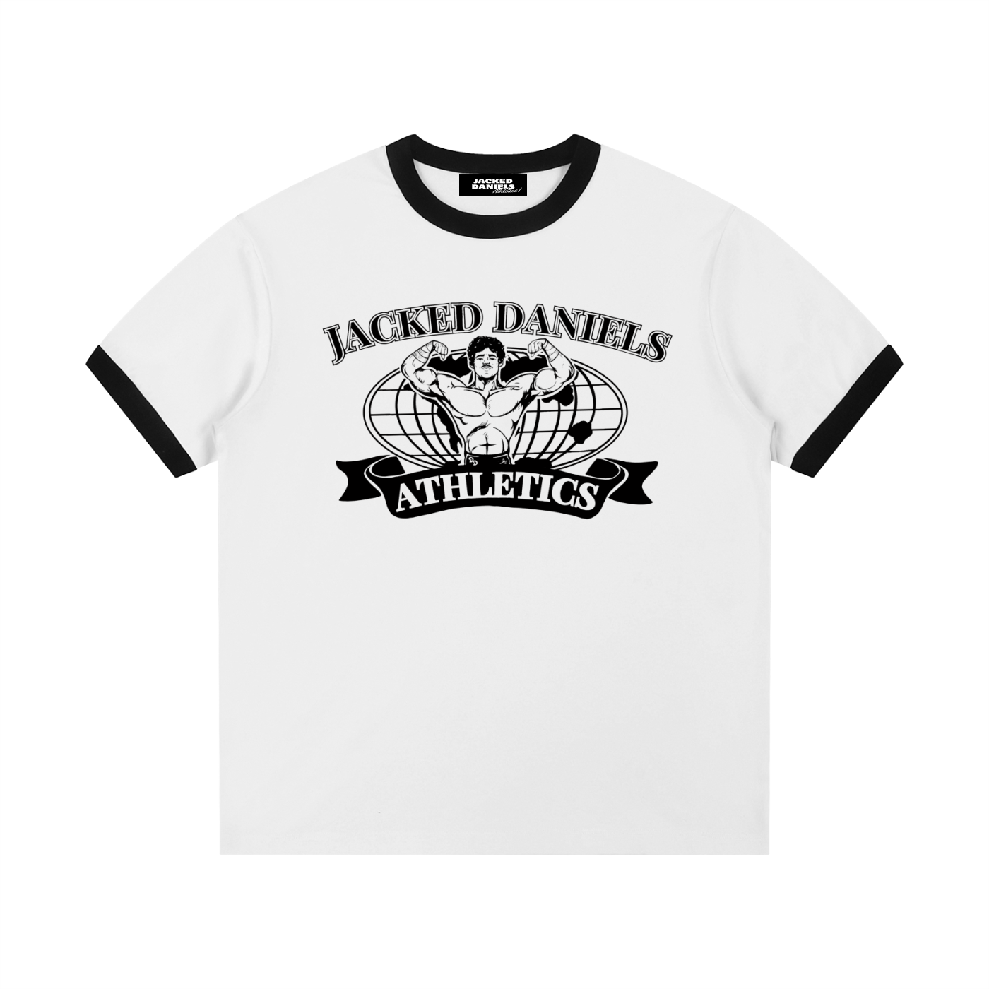 White/Black Cropped Ringer T-Shirt
