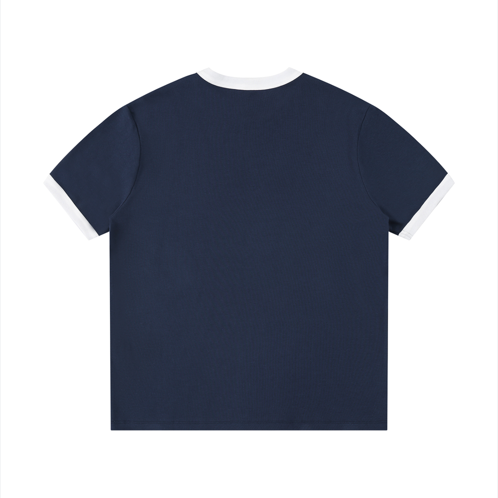 Navy/White Cropped Ringer T-Shirt