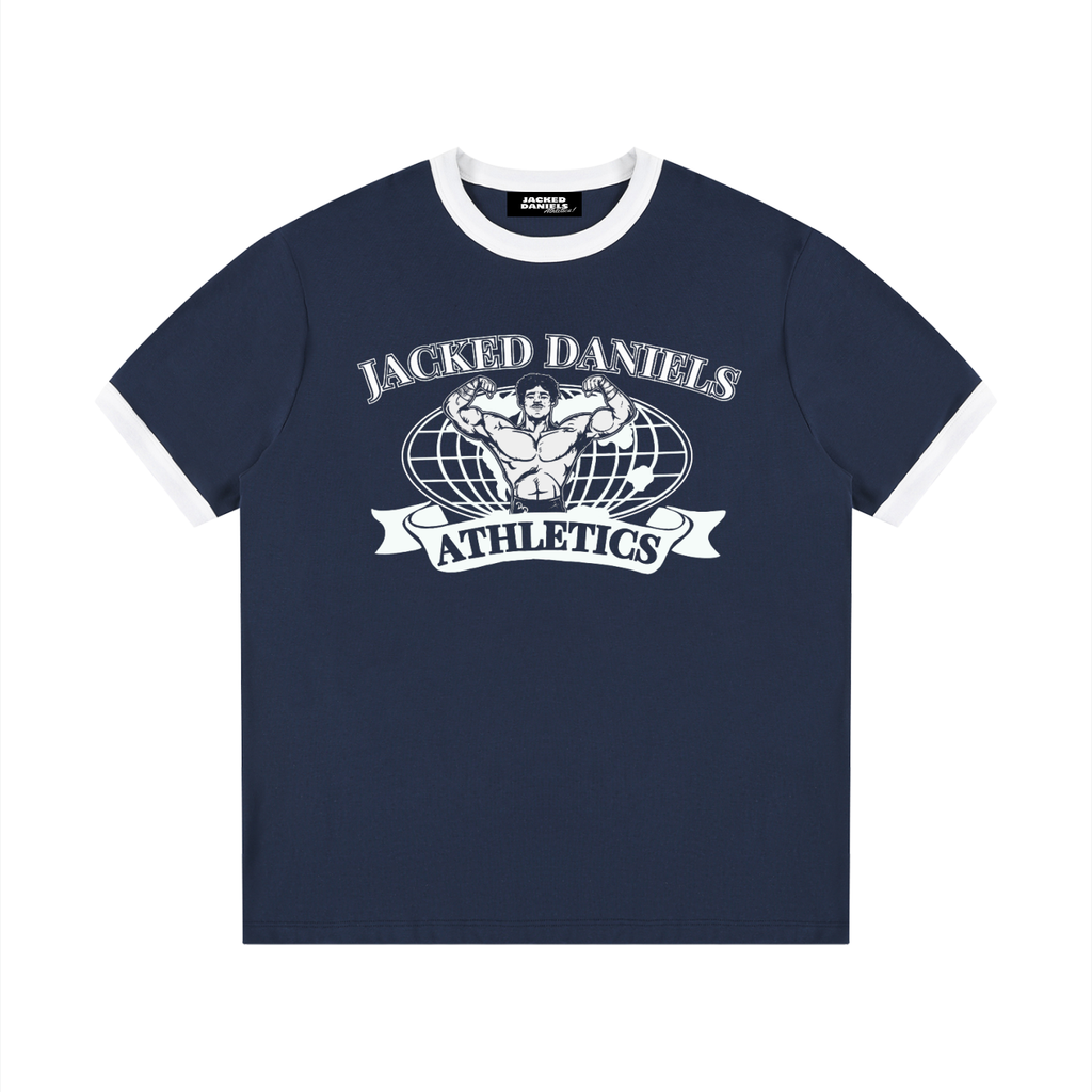 Navy/White Cropped Ringer T-Shirt
