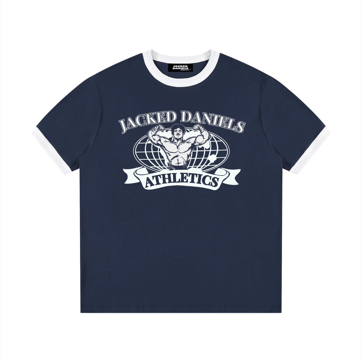 Navy/White Cropped Ringer T-Shirt